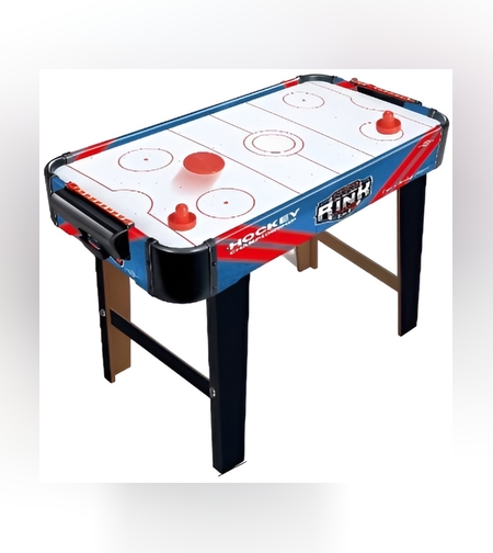 Masa Air Hockey Graffiti cu Picioare Lungi, Flippy, PVC, 2 Pucuri, Tabela Scor, 2 Impingatoare, 76x38x61 cm, Albastru