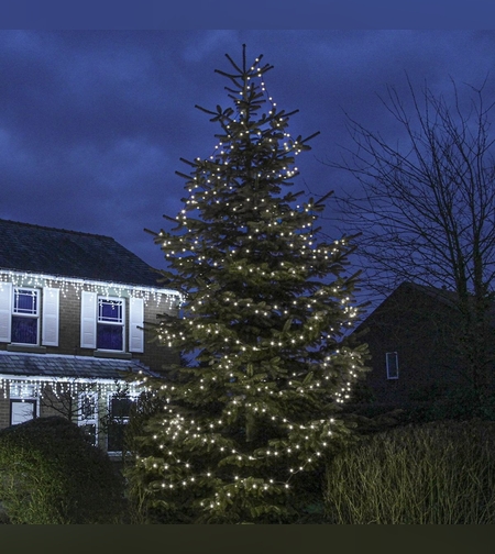 Instalatie Craciun, 95 m, 950 Led-uri ,Liniara, Alb rece, 8 jocuri de lumini, Transformator, Interconectabila, Prelungitor 5 m inclus, Fir Transparent, Flippy