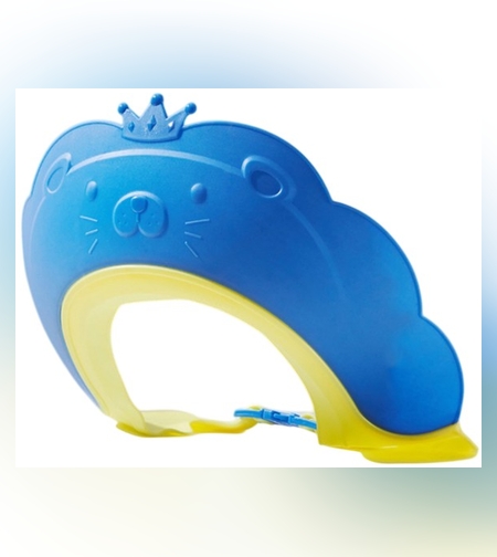 Viziera de Protectie Baie Pentru Copii, Fippy, Model Coronita Leu, Dimensiune ajustabila, Durabil, Usor de curatat, Impotriva Samponului, pentru Ochi si Urechi, TPE+PP, 21x20.5 cm, Albastru