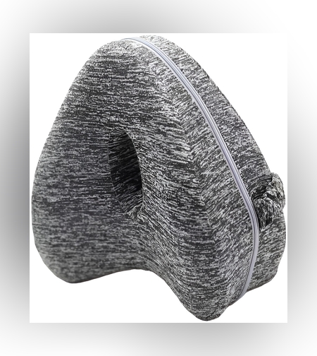 Perna Ortopedica pentru Picioare, Flippy, Multifunctionala, Confortabilă, in Forma de Inima, Spuma cu Memorie, Curea Anti-cadere, 25x23x13 cm, Gri