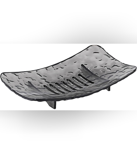 Savoniera din Plastic Flippy, 15 x 9 cm, cu Scurgere Apa, Design Modern, Gri