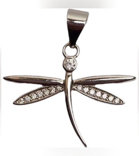 Pandantiv din Argint 925 Jolie Silver, Model Libelula cu Zirconii, 23 x 20 mm, 1.8 g