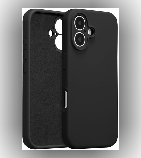 Husa de Protectie, Flippy, pentru iPhone 16, Liquid Silicone, cu Microfibra pe Interior, Protectie Antisoc, Compatibil Incarcare Wireless, Negru