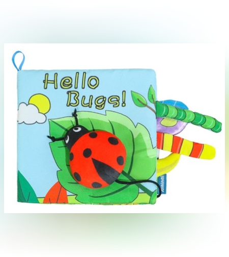 Carte Senzoriala, Flippy, pentru Bebelusi, 15x16x4 cm, cu Animalute, 3D, Cu Sunete si Fosnete, 0-3 Ani, Model Buburuza, Multicolor