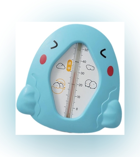 Termometru pentru Baie, Flippy, Plutitor, Rezistent la apa, Multifunctional, Model Gaina, 10.5x10.5x2.5 cm, Albastru