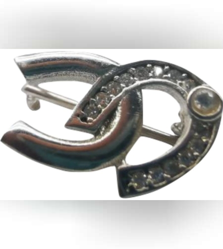 Brosa din Argint 925 Potcoava cu Pietre