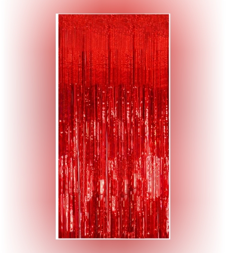 Perdea Franjurata, Flippy, Model Decor Petrecere, pentru Fundal de Poze, Amenajare Colorata a Petrecerii, Dimensiune 100x200 cm, Rosu