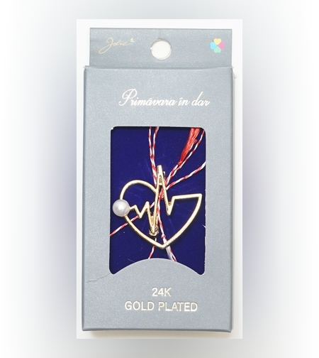 Martisor Brosa Placata cu Aur 24K, Dimensiune Brosa Aprox 2- 3 cm, Model 19