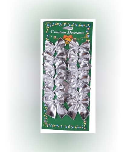 Set 12 Fundite pentru Brad, Flippy, 5.5 cm, din Poliester, Argintiu