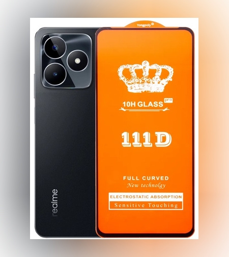 Folie Sticla Securizata pentru Realme C53, Flippy, Sticla de Protectie Compatibila cu Realme C53, Full Cover 111D, HD, Margini Negre, Transparenta