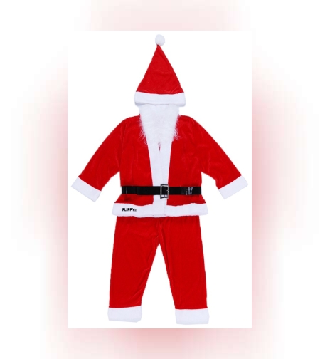 Costum Mos Craciun Flippy® Baiat, 4-6 ani, 5 piese, Catifea