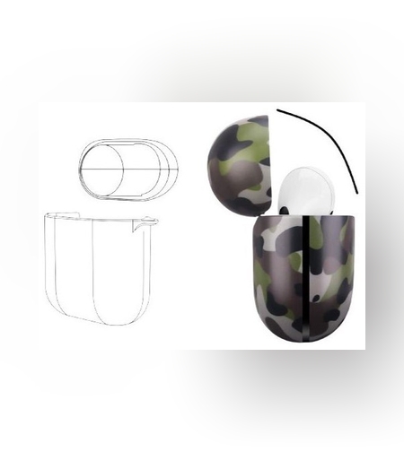 Husa AirPods Pro cu Inel Prindere Camuflaj