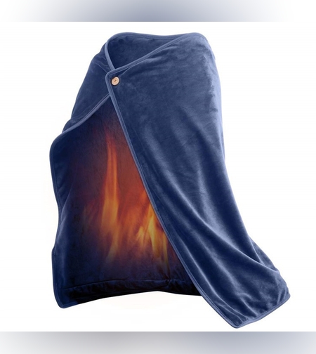 Patura - Șal  albastru cu sursa de incalzire incarcare USB
