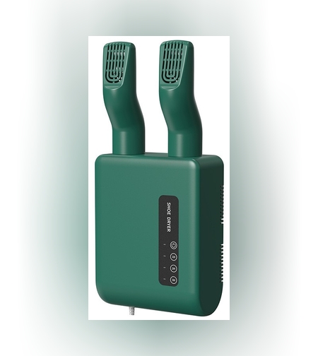 Uscator de Pantofi, Flippy, Functie de Uscare, Dezinfectie, Dezodorizare, Montaj pe Perete fara Perforare, din PVC, Silentios, Timer, Verde