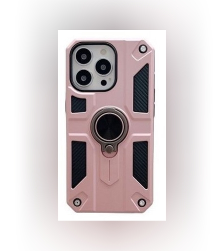 Husa protectie Flippy compatibila cu Apple iPhone 13 Pro Max Defender Model 5 cu suport prindere inel,Roz Auriu