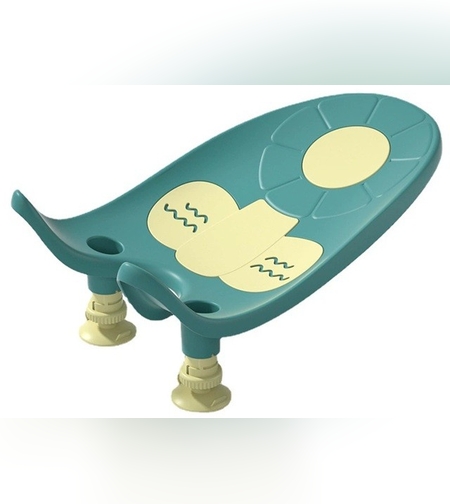 Suport de Baie Bebelusi, Flippy, 0-12 luni, Montare pe Chiuveta/Lavoar/Cada, Ventuze Antiderapante cu Intaltime Reglabila, 50 x 24 x 12.5 cm, Verde
