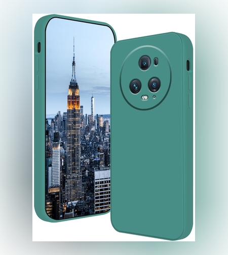 Husa de Protectie, Flippy, pentru Honor Magic 5 Pro, Liquid Silicone, cu Microfibra pe Interior, Protectie Antisoc, Compatibil Incarcare Wireless, Verde