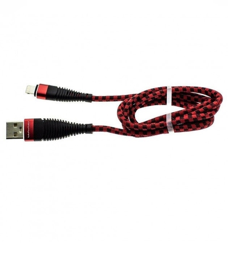 Cablu Date/Incarcare 3A Lightning 1 m X119 Blister, Rosu/Negru