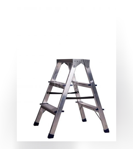 Стремянка алюминиевая  двухсторонняя 3 ступени площадка160 х370 AS203