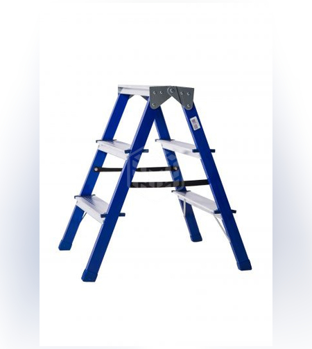 Стремянка стальная двухсторонняя 3 ступени Размер площадки	160х370  CS 203