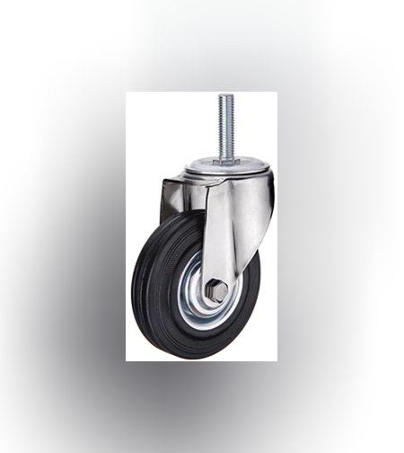 Колесо(ролик) поворотное с  болтом до 100 кг БЕЗ ТОРМОЗА. D=125