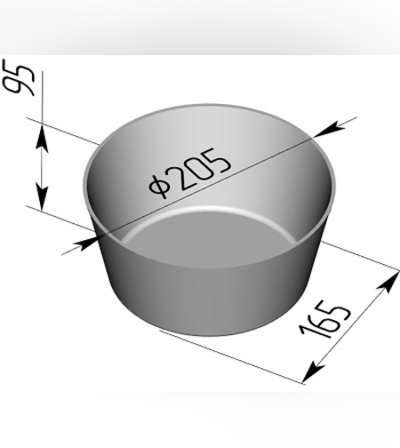 Форма для хлеба Л17 круглая 205х165х95мм (770гр)