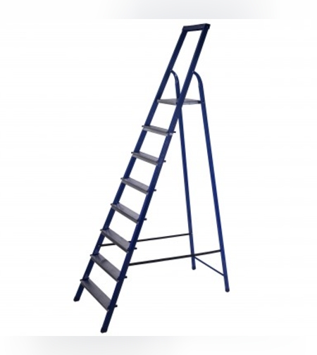 Стремянка стальная с органайзером 8 ступеней 3,72 м размеры 100х520х2420 мм до 150кг  CS 08 LX