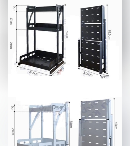 Cтеллаж-трансформер настольный с тремя полками 550*335*285 мм SS-MS06 черный 