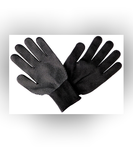 Перчатки нейлоновые с ПВХ черные