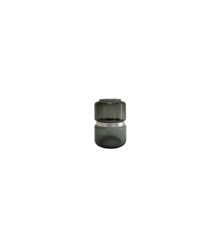 Glass Vase Gray With Silver Ring-Large