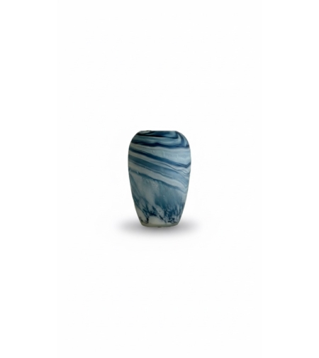 Swirl Marble Blue Ombre Glass Vase