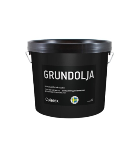 Grundolja (Прозрачное  масло для пропитывания наружных деревянных поверхностей) 10л