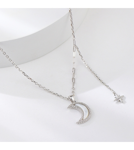 Сребърно колие Нощ със Седеф | колекция Delicate Silver | Бижута Invoke.bg