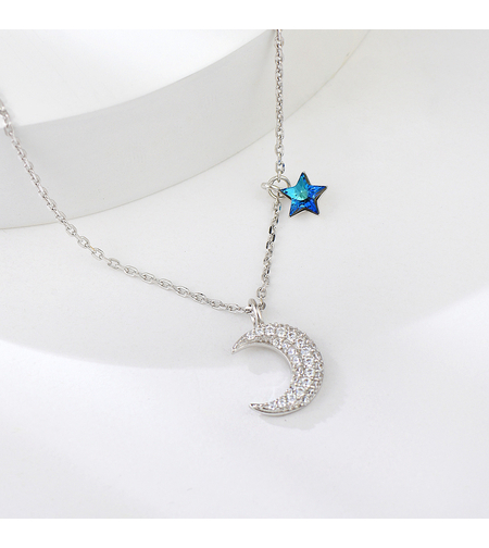 Сребърно колие Синя Луна | колекция Delicate Silver | Бижута Invoke.bg