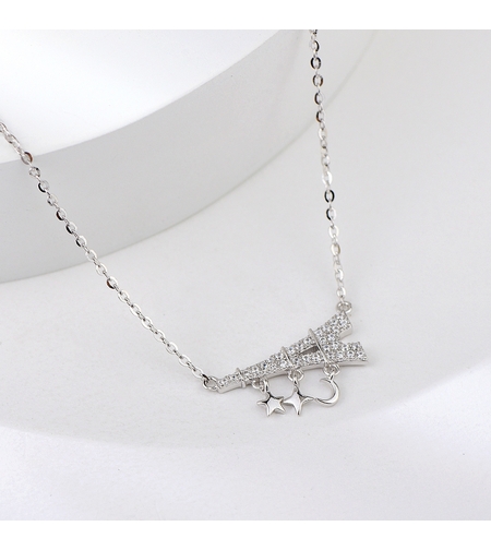 Сребърно колие Айфелова Кула | колекция Delicate Silver | Бижута Invoke.bg