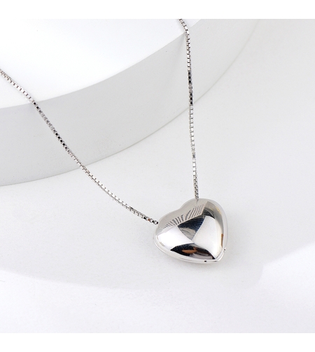 Сребърно колие Гладко Сърце | колекция Delicate Silver | Бижута Invoke.bg