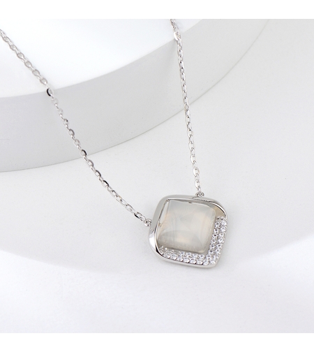 Сребърно колие ромб | Колекция Rose Gold | Бижута Invoke.bg