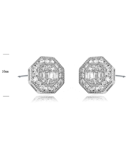 Сребърни обеци с платина | Колекция Silver Premium | Бижута Invoke.bg