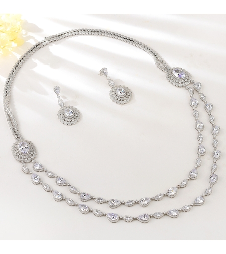 Сребърен комплект с платинено покритие | Колекция Silver Premium | Бижута Invoke.bg