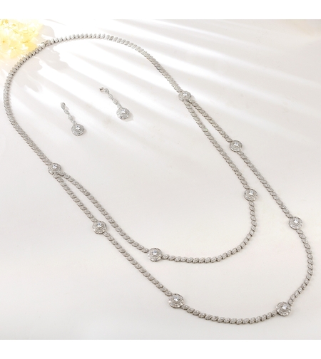 Сребърен комплект с платинено покритие | Колекция Silver Premium | Бижута Invoke