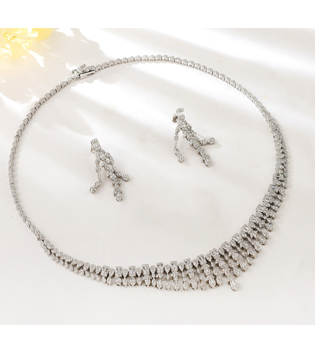 Сребърен комплект с платинено покритие | Колекция Silver Premium | Бижута Invoke.bg