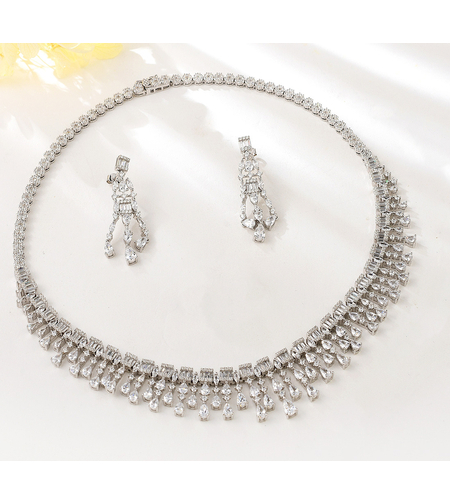 Сребърен комплект с платинено покритие | Колекция Silver Premium | Бижута Invoke.bg