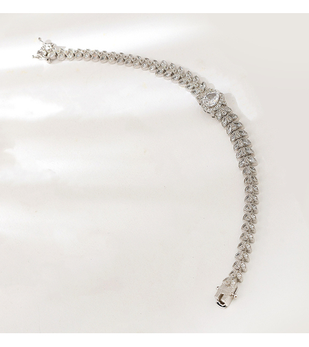 Сребърна гривна с платинено покритие | Колекция Silver Premium | Бижута Invoke.bg