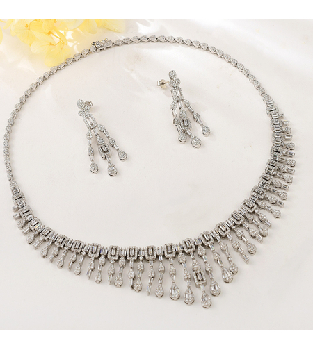 Сребърен комплект с платинено покритие | Колекция Silver Premium | Бижута Invoke