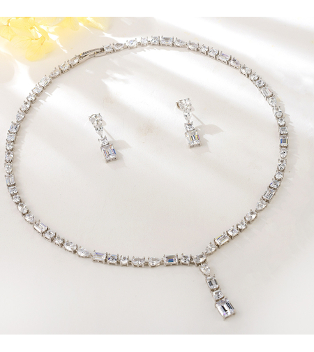 Сребърен комплект с платинено покритие | Колекция Silver Premium | Бижута Invoke.bg