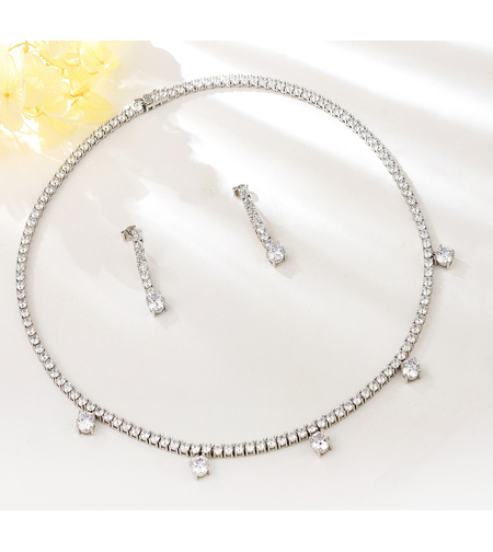 Сребърен комплект с платинено покритие | Колекция Silver Premium | Бижута Invoke