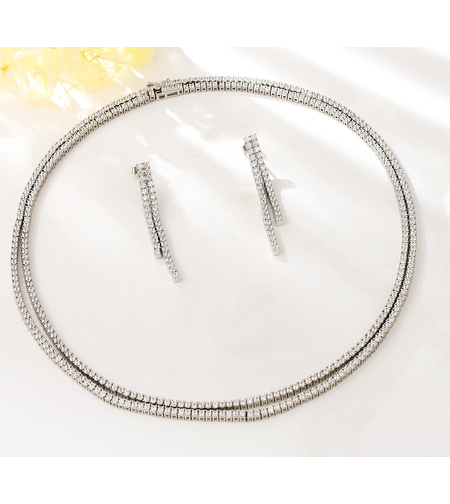 Сребърен комплект с платинено покритие | Колекция Silver Premium | Бижута Invoke.bg