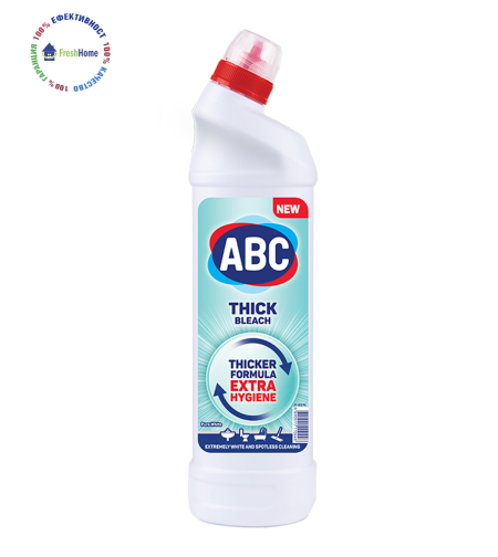 ABC THICK Bleach Pure White 750 мл.  дезинфекциращ препарат за баня и тоалетна чиния