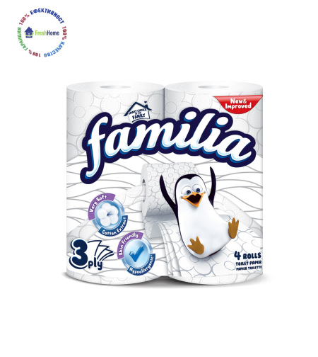Familia 4 ролки тоалетна хартия – бяла