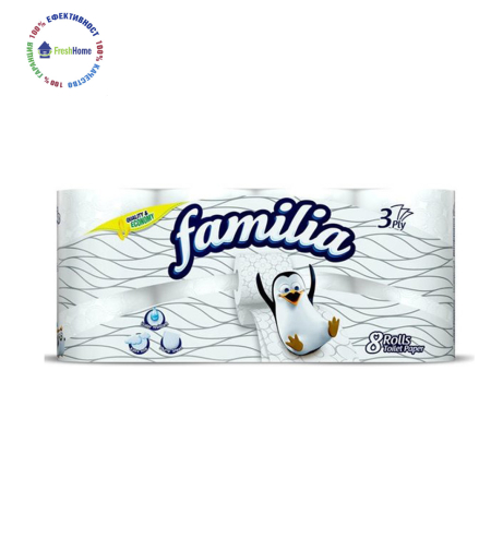 Familia 8 ролки тоалетна хартия – бяла